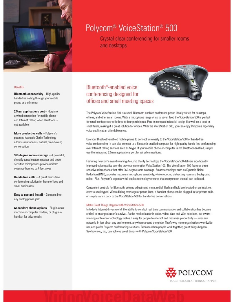 Polycom VoiceStation 500 Bedienungsanleitung Polycom VoiceStation 500 Bedienungsanleitung