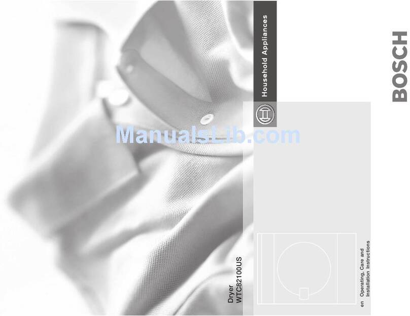 Bosch Household Appliances WTC82100US Installationsanleitung