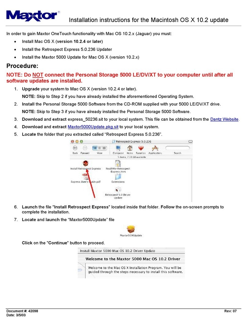 Maxtor Personal Storage 5000DV Bedienungsanleitung