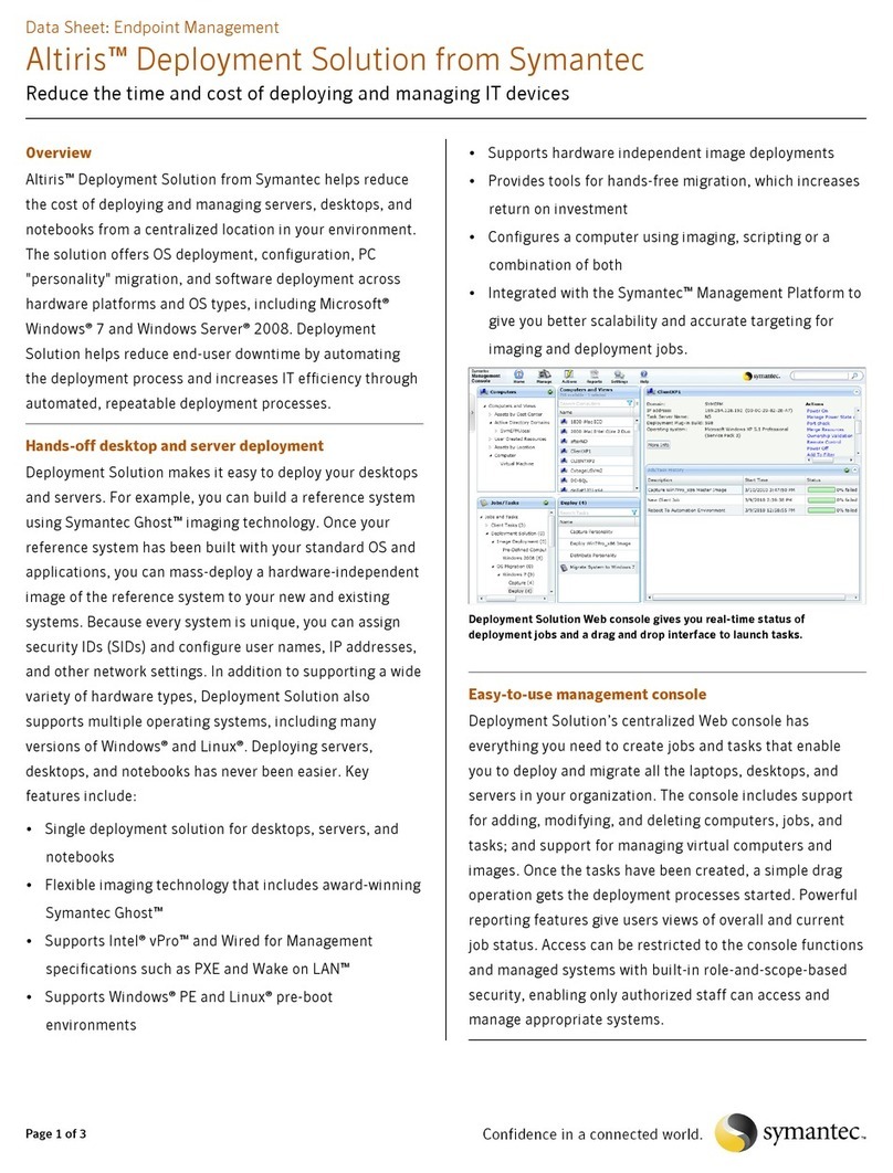 Symantec ALTIRIS DEPLOYMENT SOLUTION Bedienungsanleitung