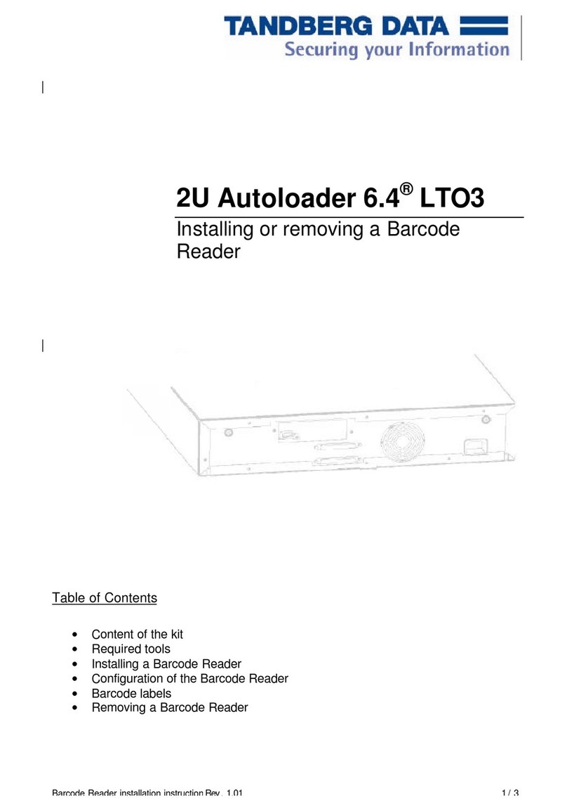 Tandberg Data BARCODE READER Bedienungsanleitung