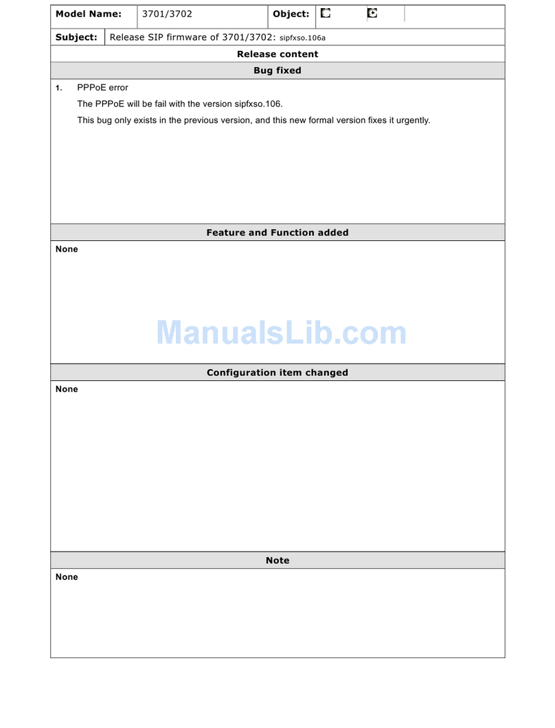 WELLTECH 3701 - RELEASE NOTE V106A Bedienungsanleitung WELLTECH 3701 - RELEASE NOTE V106A Bedienungsanleitung