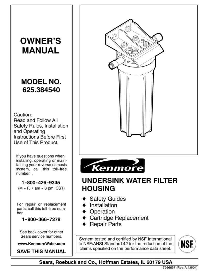 Kenmore SINGLE-UNDERSINK-FILTER Bedienungsanleitung