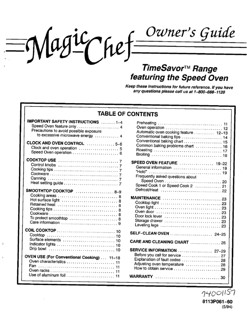 Magic Chef TIME SAVOR RANGE Bedienungsanleitung