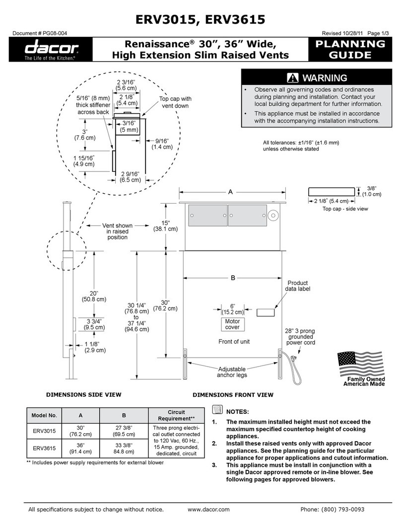 Dacor ERV3015 Technisches Handbuch