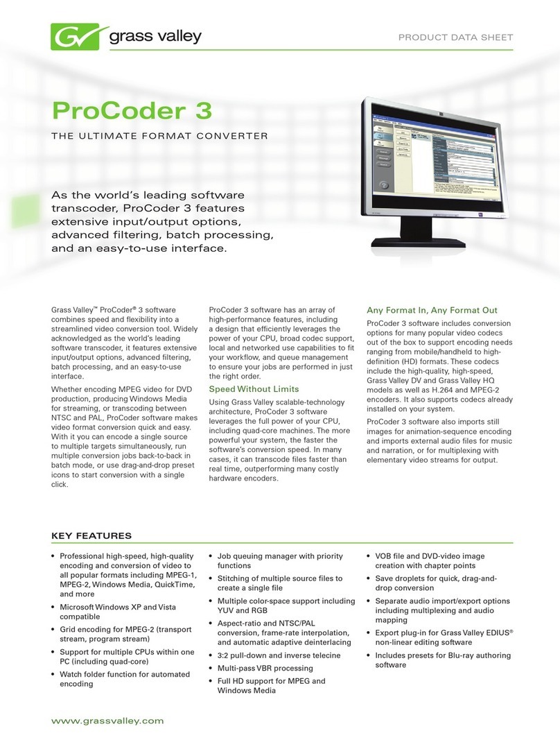 GRASS VALLEY PROCODER 3 Bedienungsanleitung