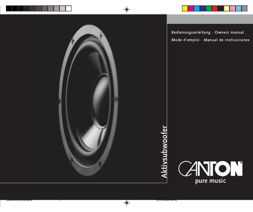 Canton ACTIVE SUBWOOFER Bedienungsanleitung