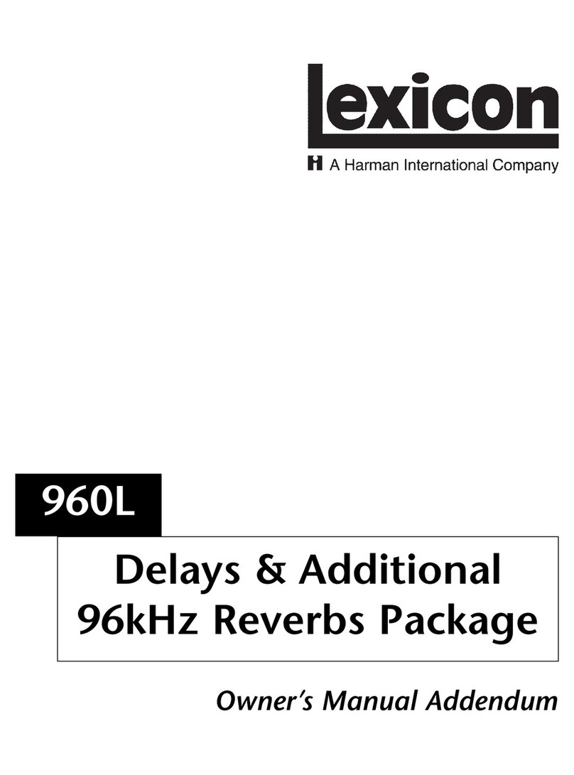 Lexicon 960L - ADDENDUM Montage- und Bedienungsanleitung