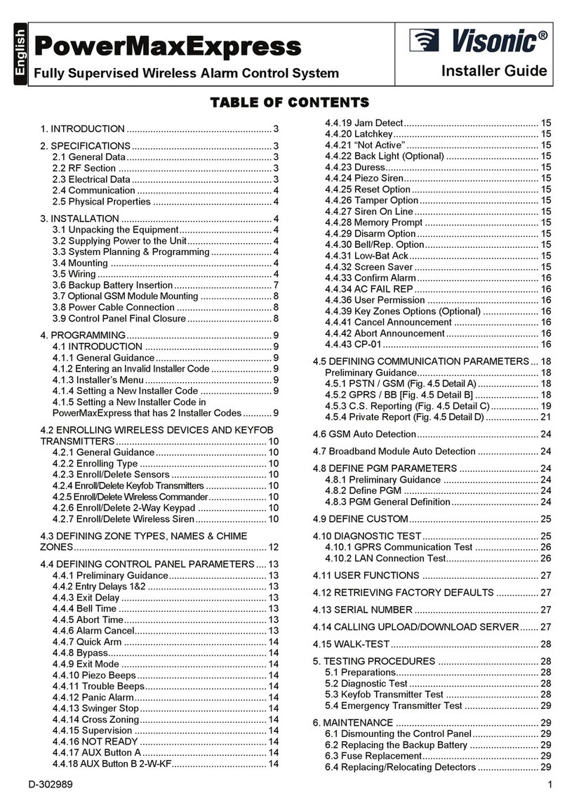 Visonic POWERMAXEXPRESS - INSTALLATION 2 Montageanleitung