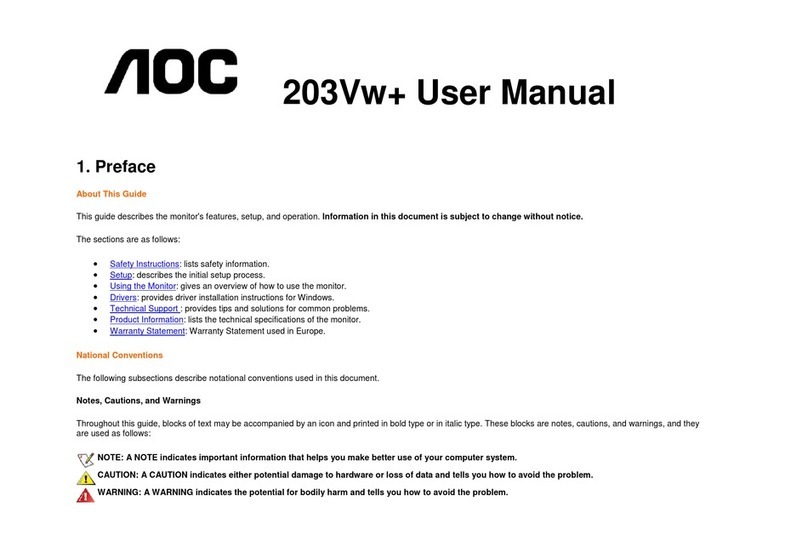 AOC 203VW+ Bedienungsanleitung