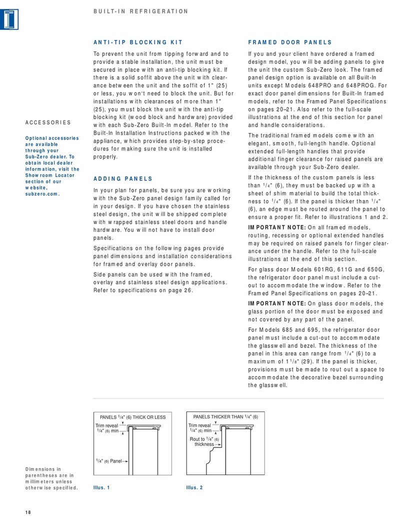 Sub-Zero 601F Bedienungsanleitung