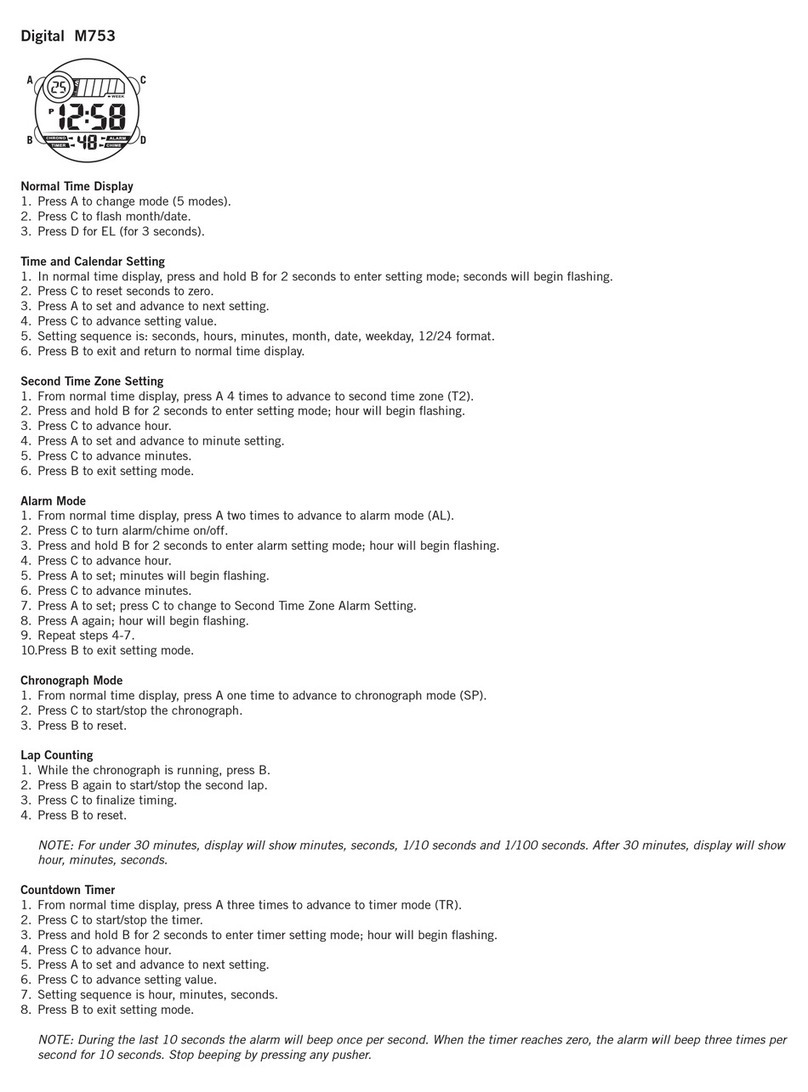 Fossil DIGITAL M753 Bedienungsanleitung