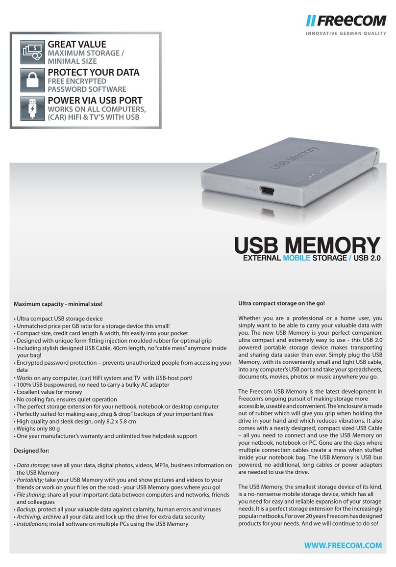 Freecom USB MEMORY Bedienungsanleitung