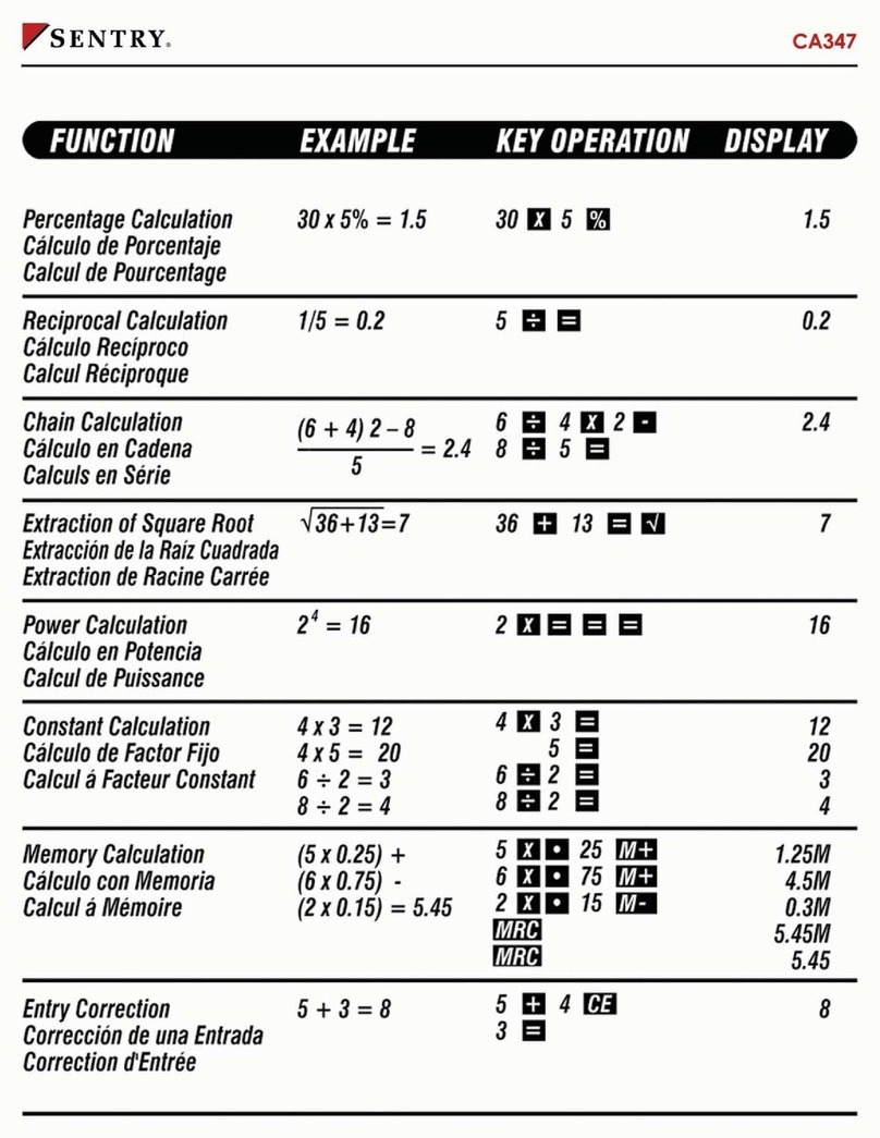 Sentry CA347 Bedienungsanleitung