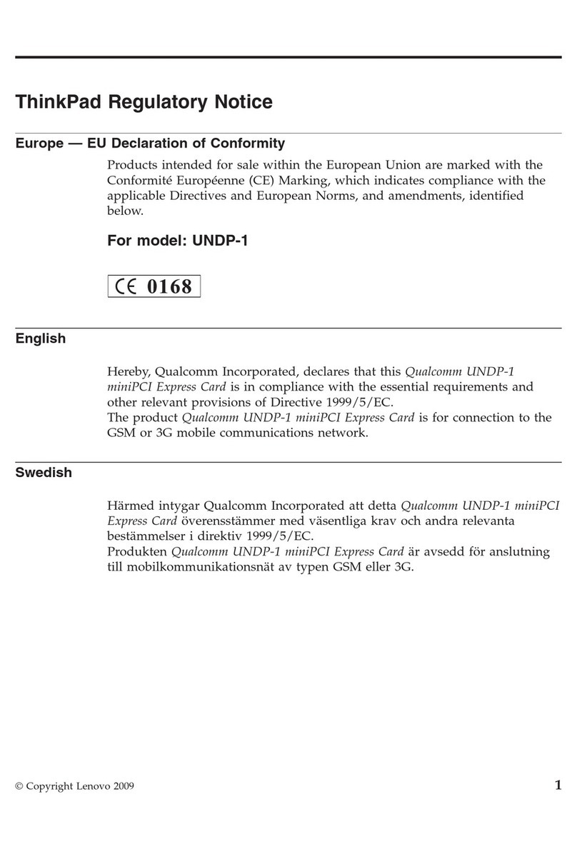 Qualcomm ThinkPad T400s Bedienungs- und Wartungshandbuch