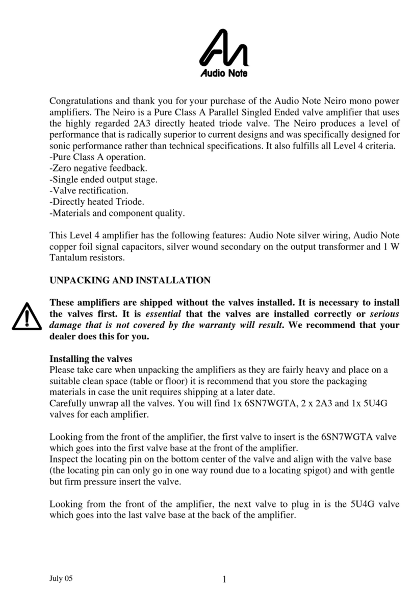 Audio Note Neiro Technisches Handbuch