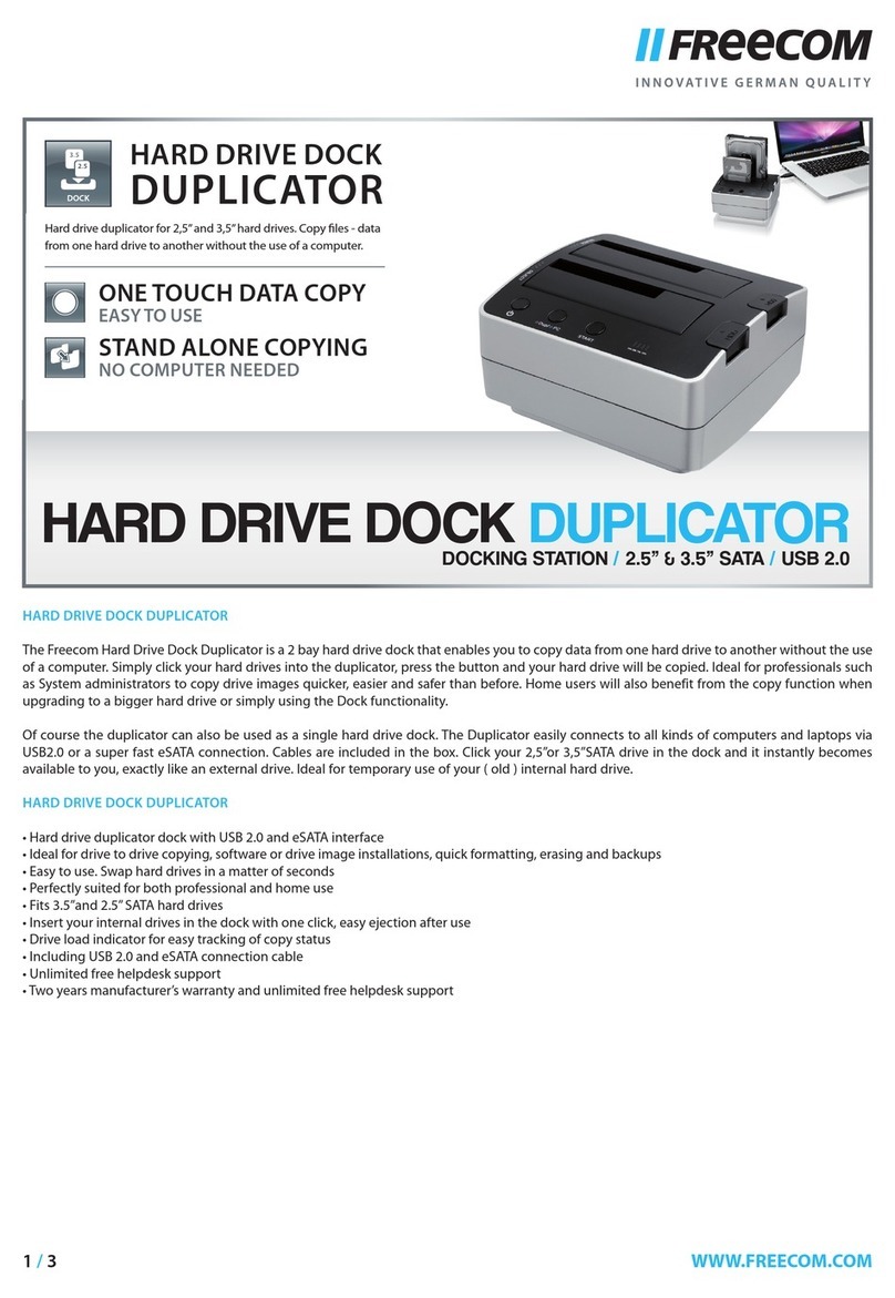 Freecom Hard Drive Dock Duplicator Bedienungsanleitung Freecom Hard Drive Dock Duplicator Bedienungsanleitung