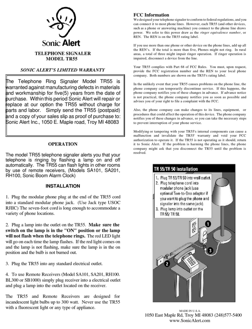 Sonic Alert TR55 Bedienungsanleitung