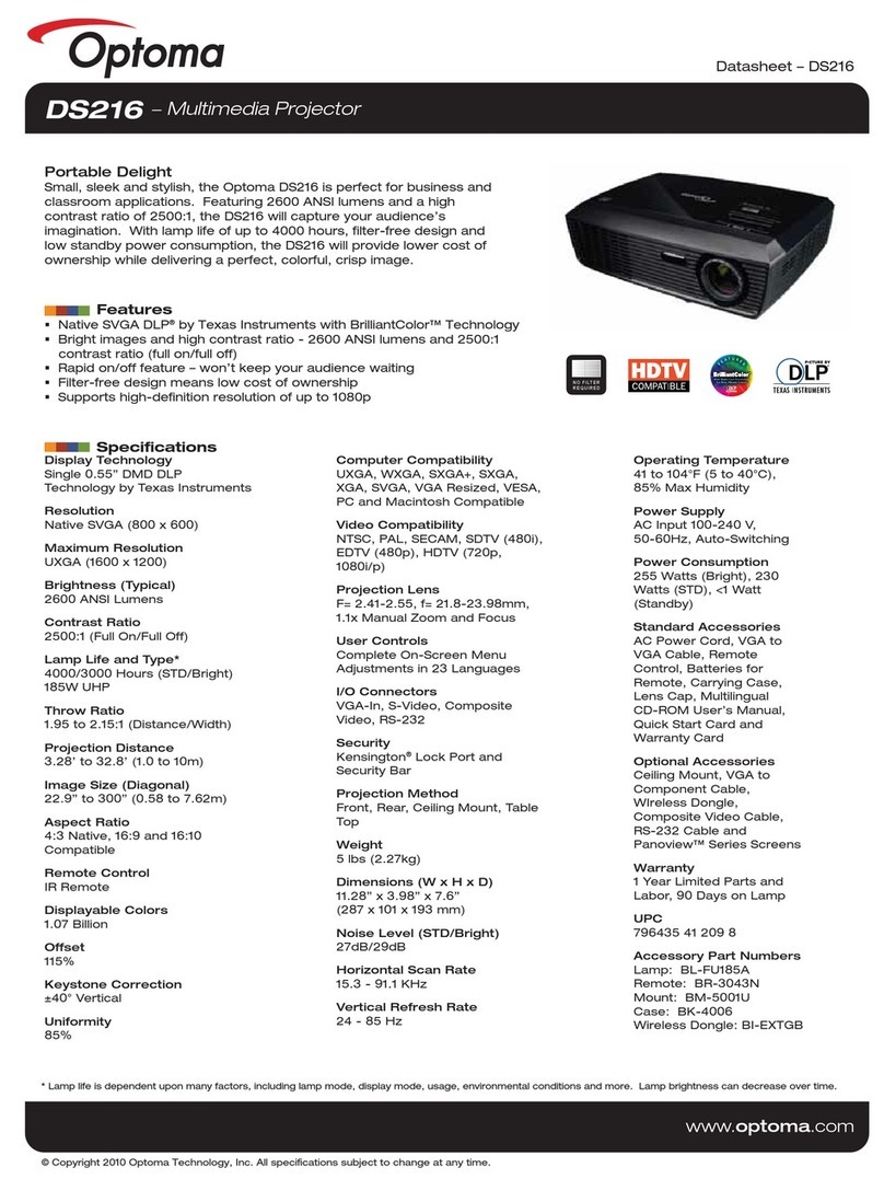 Optoma DS216 Bedienungsanleitung