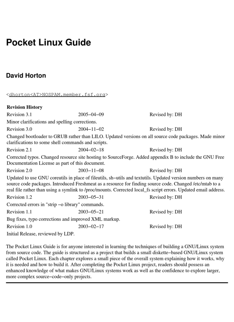 Linux Pocket Linux Guide Bedienungsanleitung