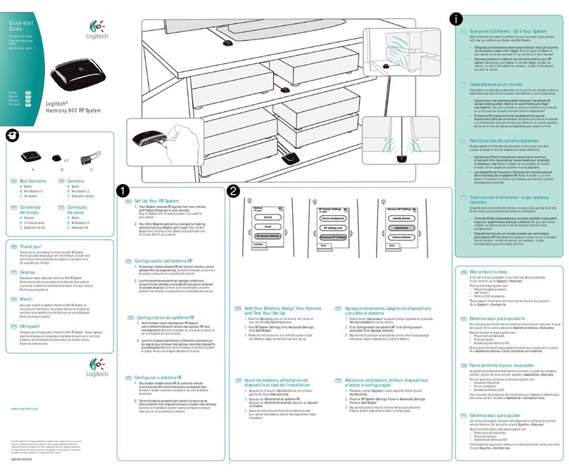 Logitech Harmony 900 RF Bedienungsanleitung
