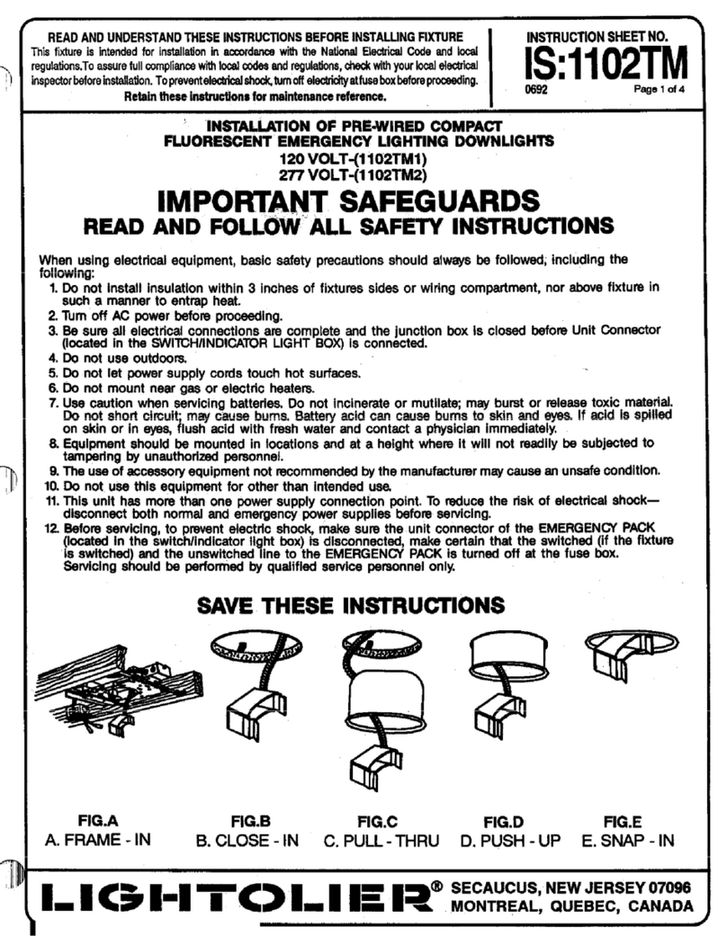 Lightolier 1102TM1 Bedienungsanleitung