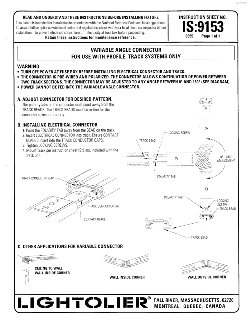 Lightolier VARIABLEANGLECONNECTOR Gebrauchsanweisung