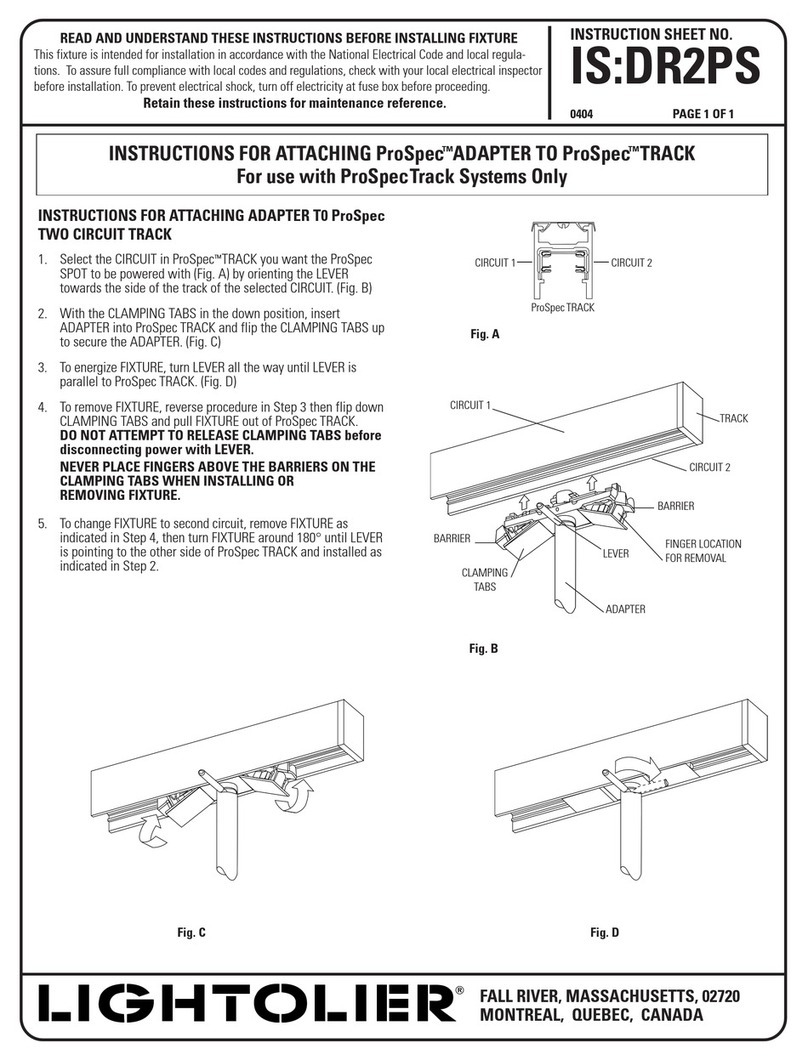 Lightolier ProSpec ADAPTER Bedienungsanleitung Lightolier ProSpec ADAPTER Bedienungsanleitung