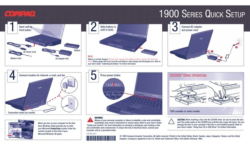 Compaq Presario 1900 - Notebook PC Bedienungsanleitung