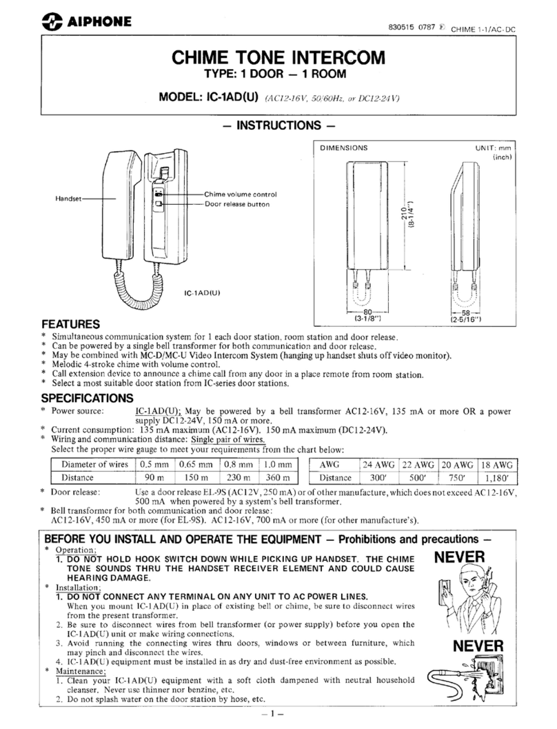 Aiphone IC-1AD(U Bedienungsanleitung