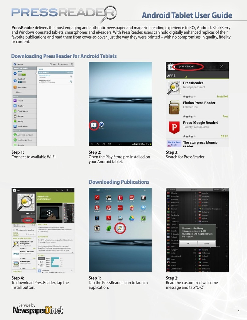 PressReader Android Tablet Software Bedienungsanleitung