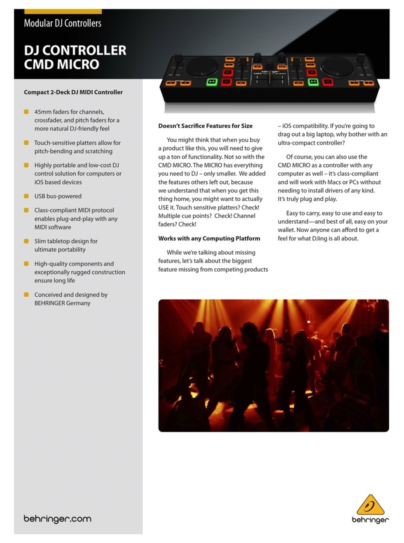 Behringer DJ CONTROLLER CMD MICRO Bedienungsanleitung Behringer DJ CONTROLLER CMD MICRO Bedienungsanleitung
