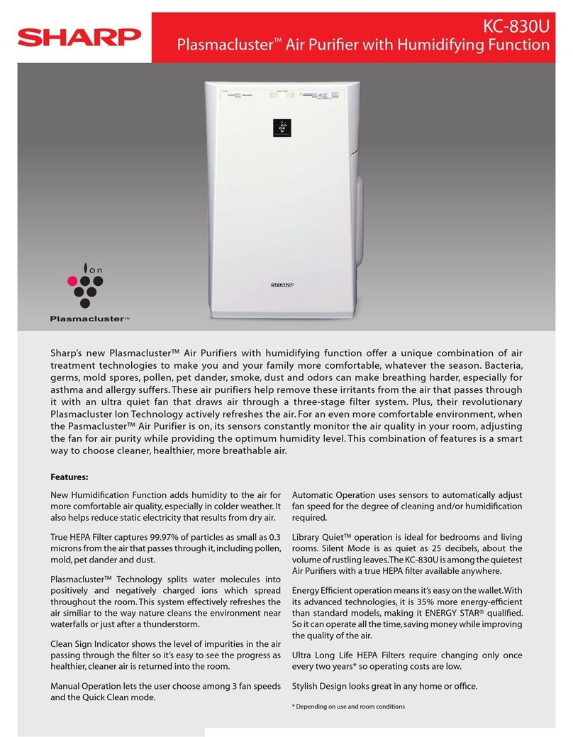 Sharp Plasmacluster KC-830U Bedienungsanleitung