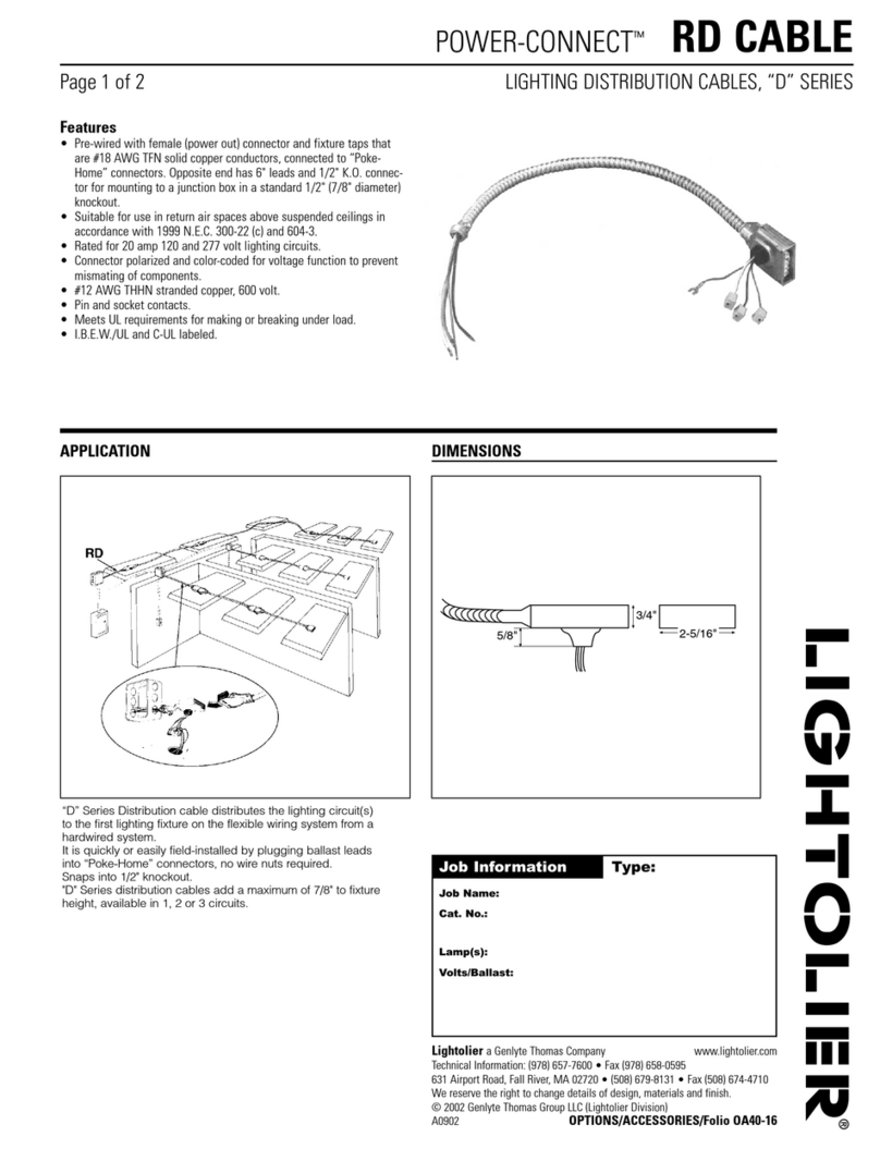 Lightolier Power Connect RD Cable Bedienungsanleitung