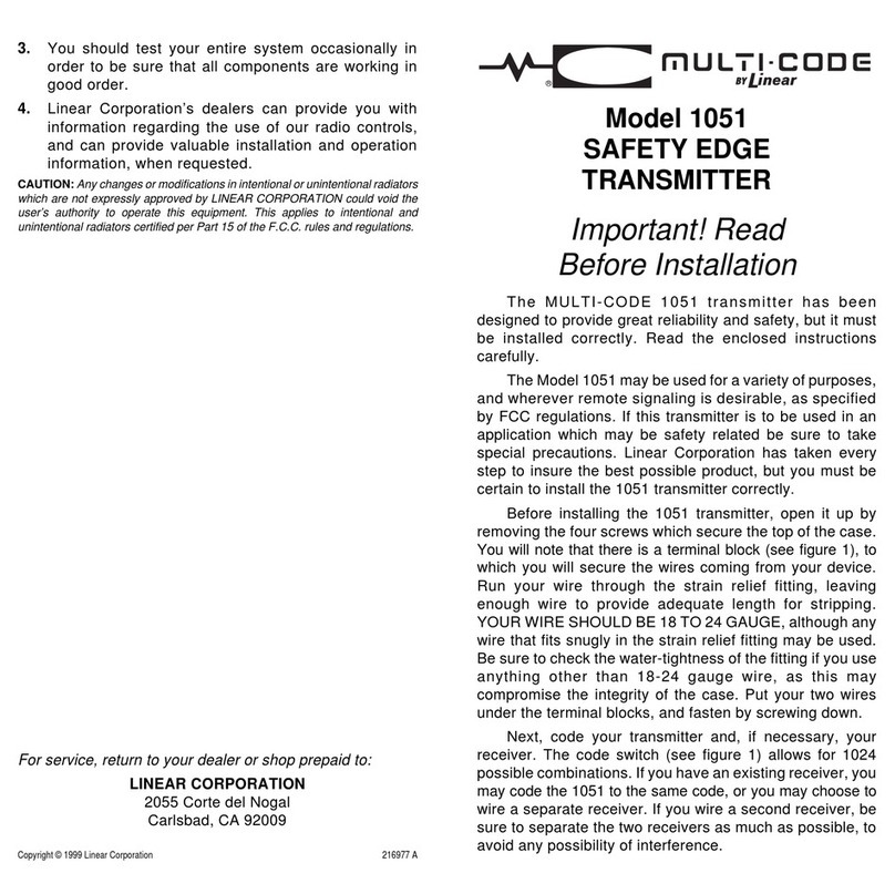 Linear Multi-Code 1051 Bedienungsanleitung