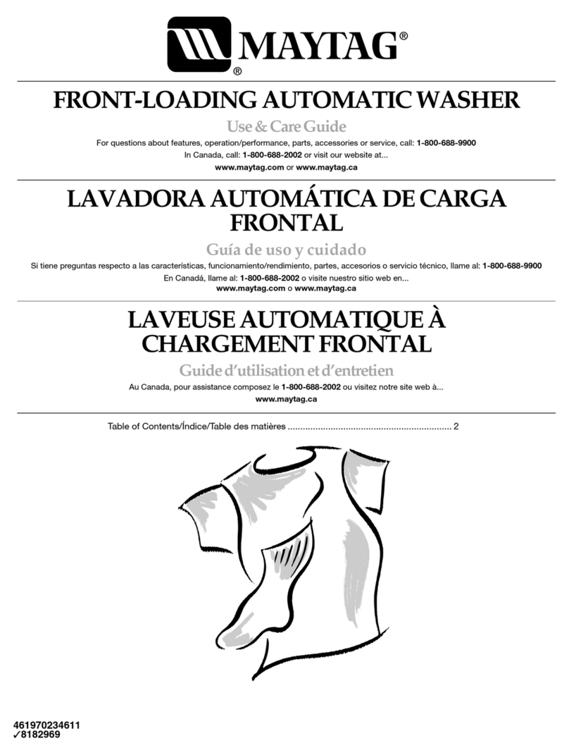 Maytag FRONT-LOADINGAUTOMATICWASHER Bedienungsanleitung