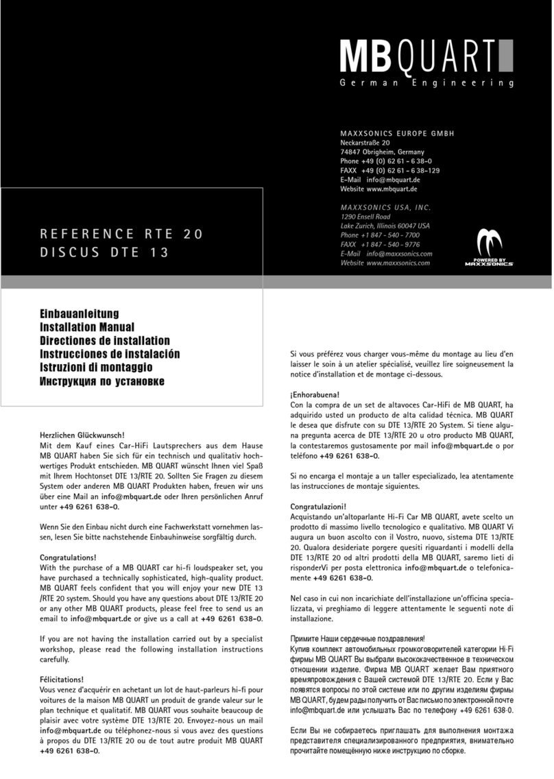 MB QUART Reference RTE 20 Bedienungsanleitung