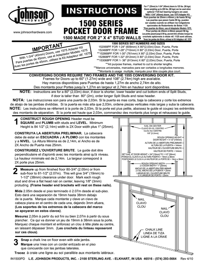 Johnson Hardware 1500 Series Bedienungsanleitung