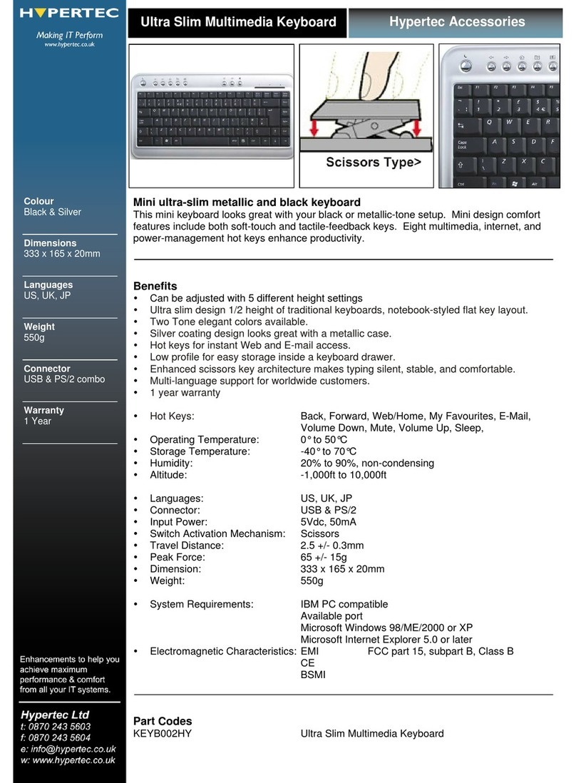 Hypertec KEYB002HY Bedienungsanleitung
