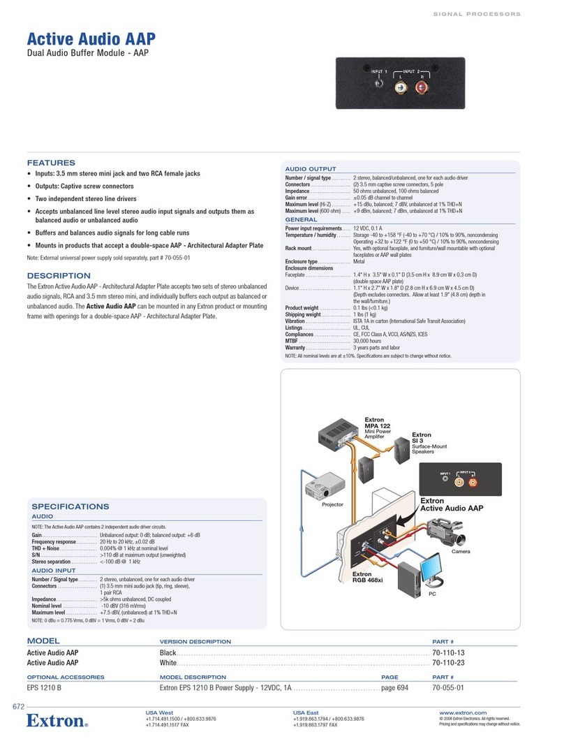 Extron electronics Active Audio AAP Bedienungsanleitung