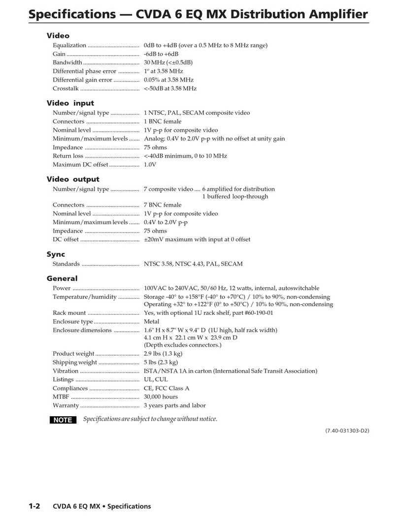 Extron electronics CVDA 6 EQ MX Bedienungsanleitung