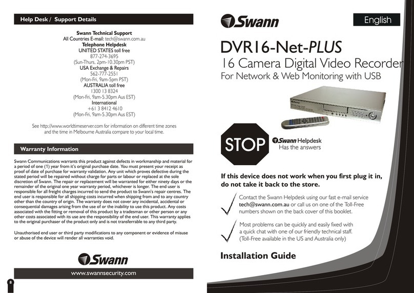 Swann DVR16-NET-PLUS Bedienungsanleitung