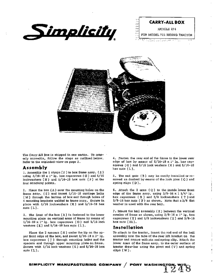 Simplicity 725 Bedienungsanleitung Simplicity 725 Bedienungsanleitung
