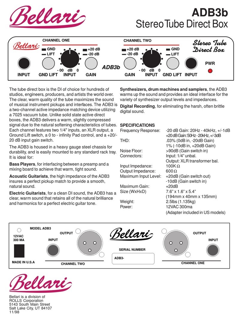 Bellari ADB3b Bedienungsanleitung