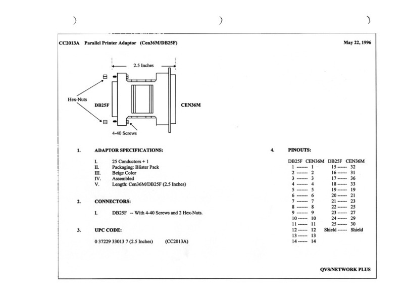 QVS Parallel Printer Adaptor CC2013A Bedienungsanleitung