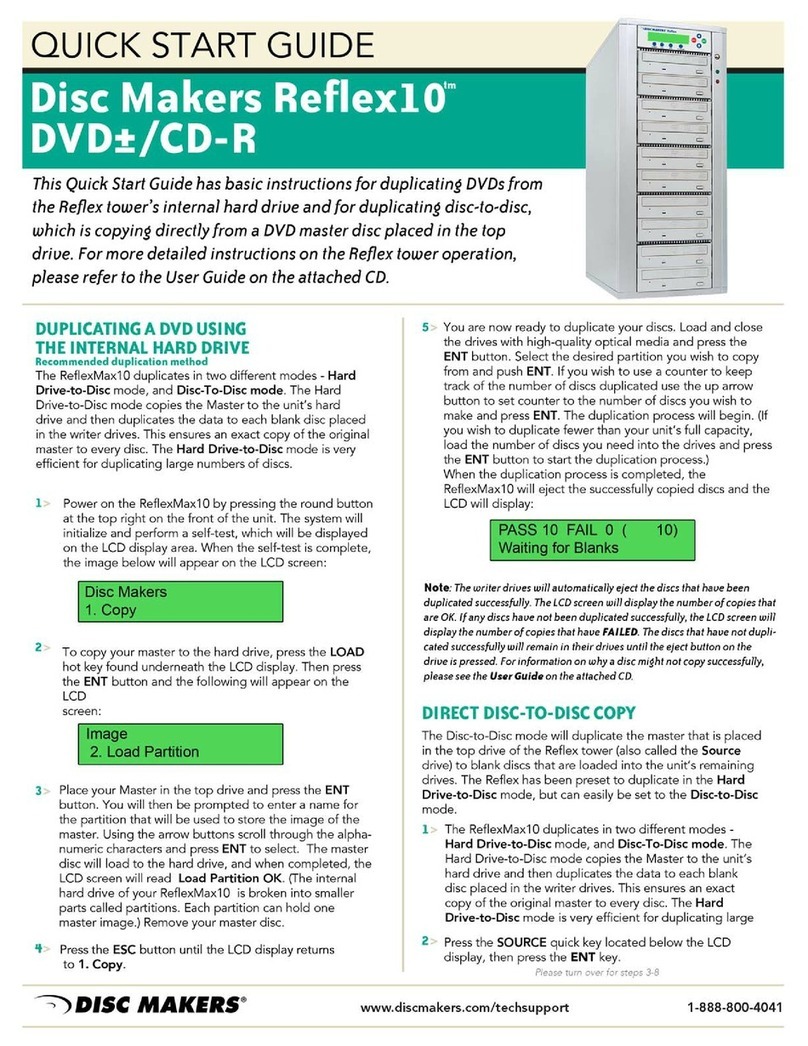 Disc Makers Reflex10 Bedienungsanleitung Disc Makers Reflex10 Bedienungsanleitung