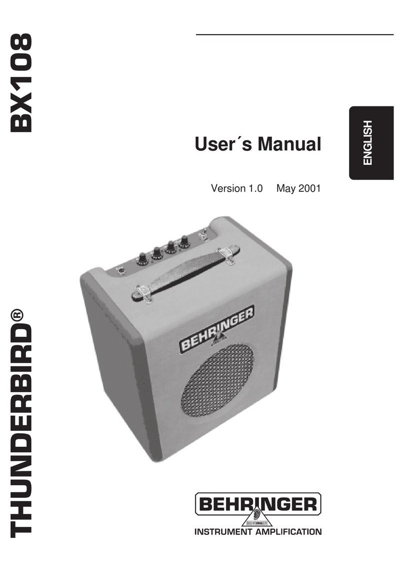 Behringer Thunderbird BX108 Bedienungsanleitung