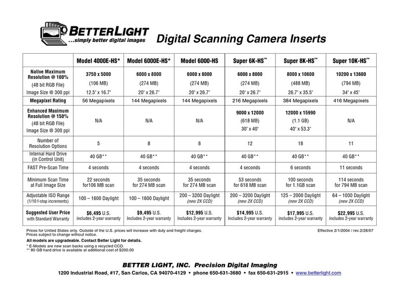 Better Light 4000E-HS Bedienungsanleitung