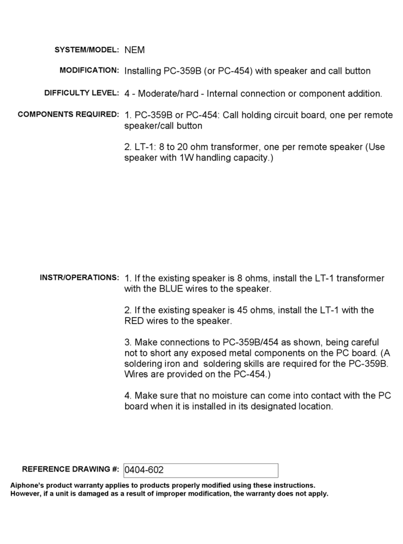 Aiphone PC-359B Bedienungsanleitung