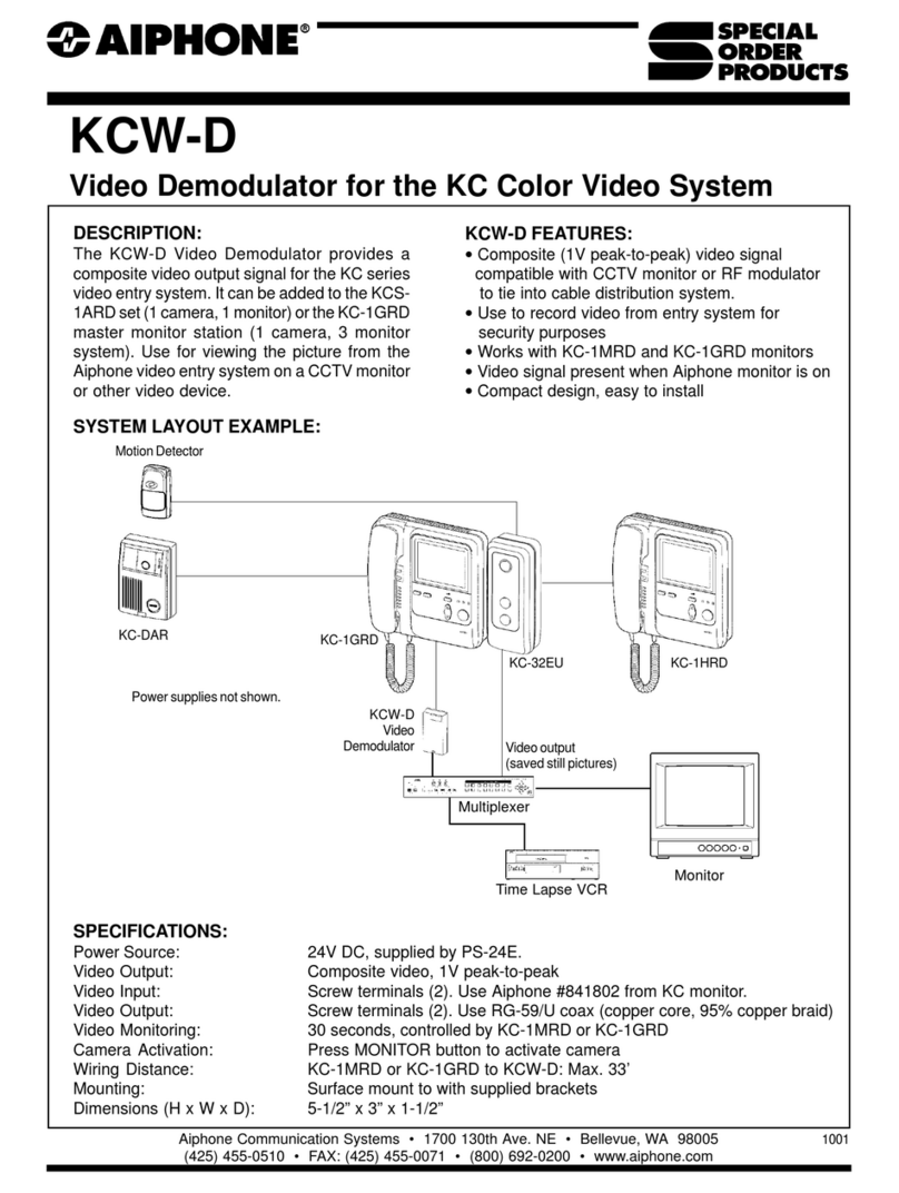 Aiphone KCW-D Bedienungsanleitung